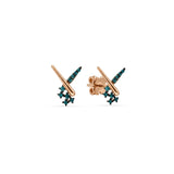 Azzuro Rabbit Mavi Pırlanta Küpe / 14 Ayar Rose Altın