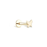 Minimal Kelebek Altın Piercing / 14 Ayar Sarı Piercing