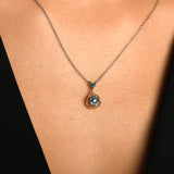 Azzuro Sarmal Ocean Mavi Pırlanta Kolye