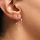 Baguette Stone Toptop Gold Earrings