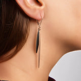 Double Color Dangle Gold Earrings