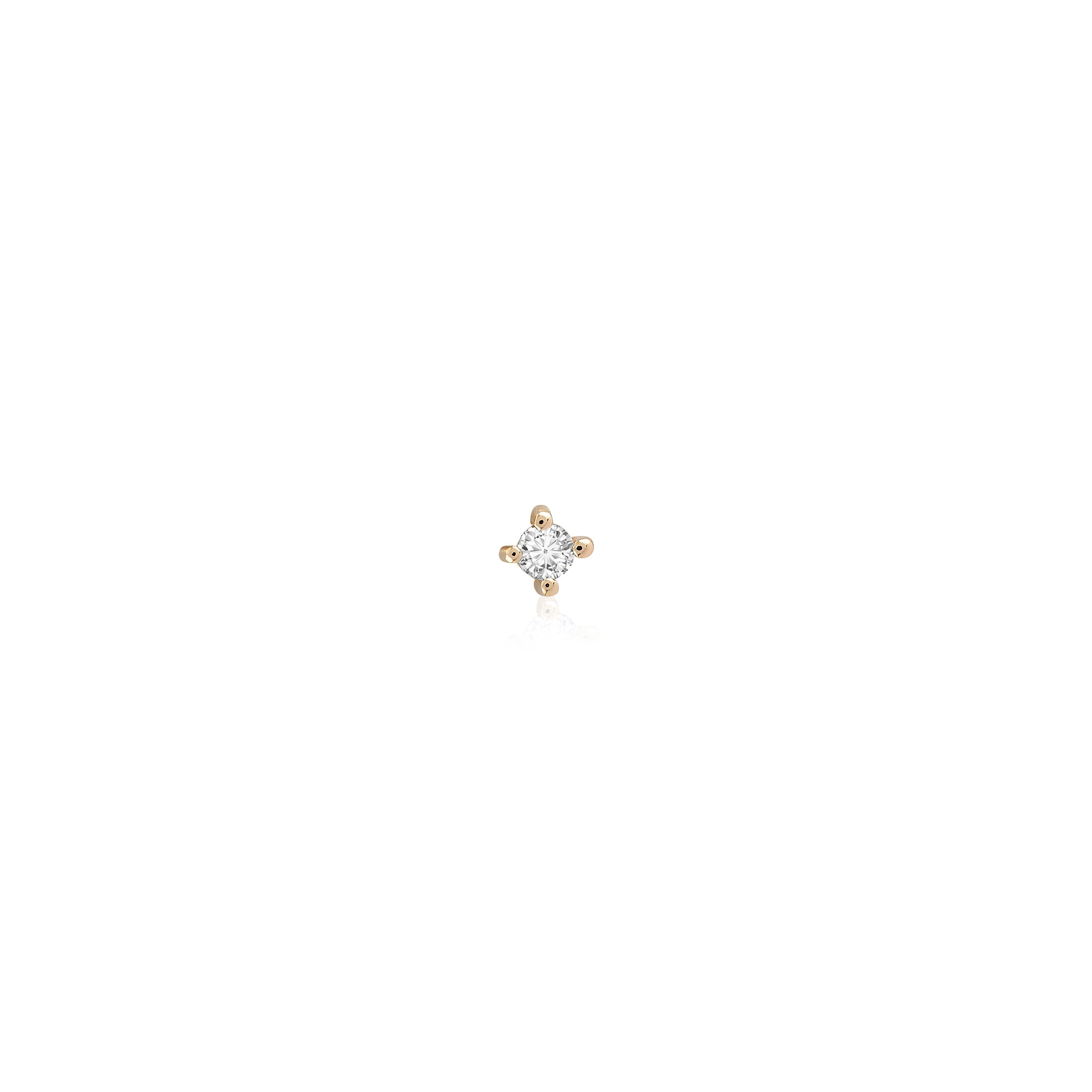 Tek Taş 0.02 ct Pırlanta Hızma / 14 Ayar Sarı Altın 2