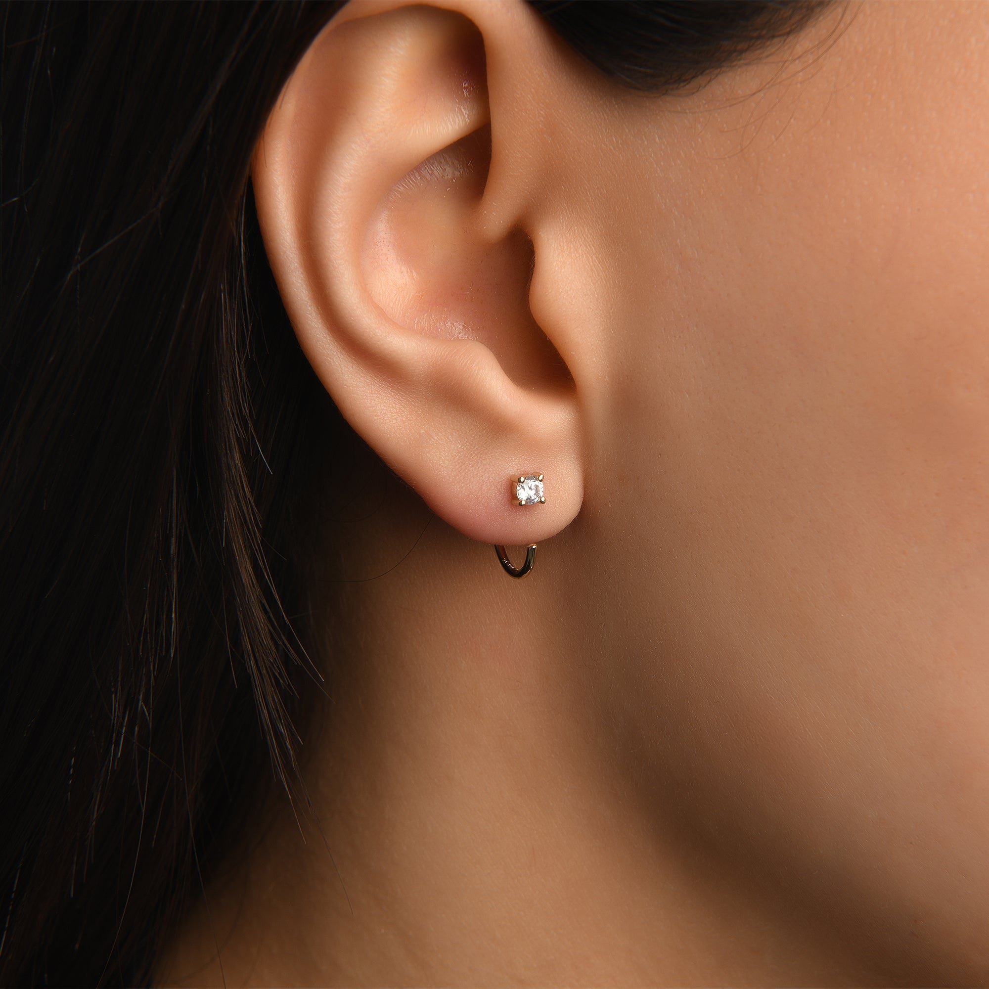 Latte Tektaş Altın Relax Piercing / 14 Ayar Sarı Altın
