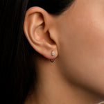 Latte Damla Taşlı Altın Relax Piercing / 14 Ayar Sarı Altın