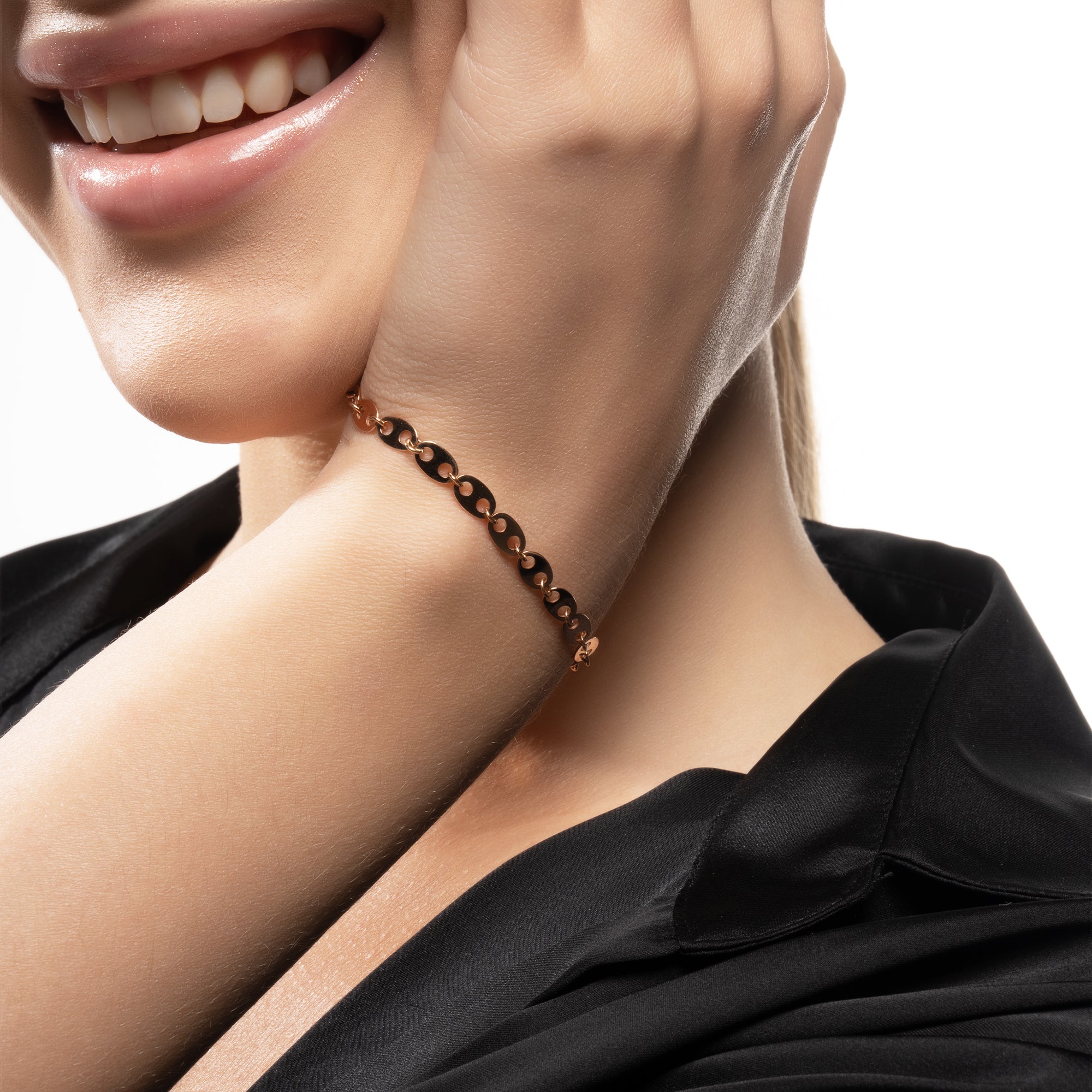 Cabaret Pullu Link Altın Bileklik Rose Altın / TR