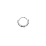 Dorika Top Detaylı Altın Halka Piercing (14mm) / Beyaz Altın