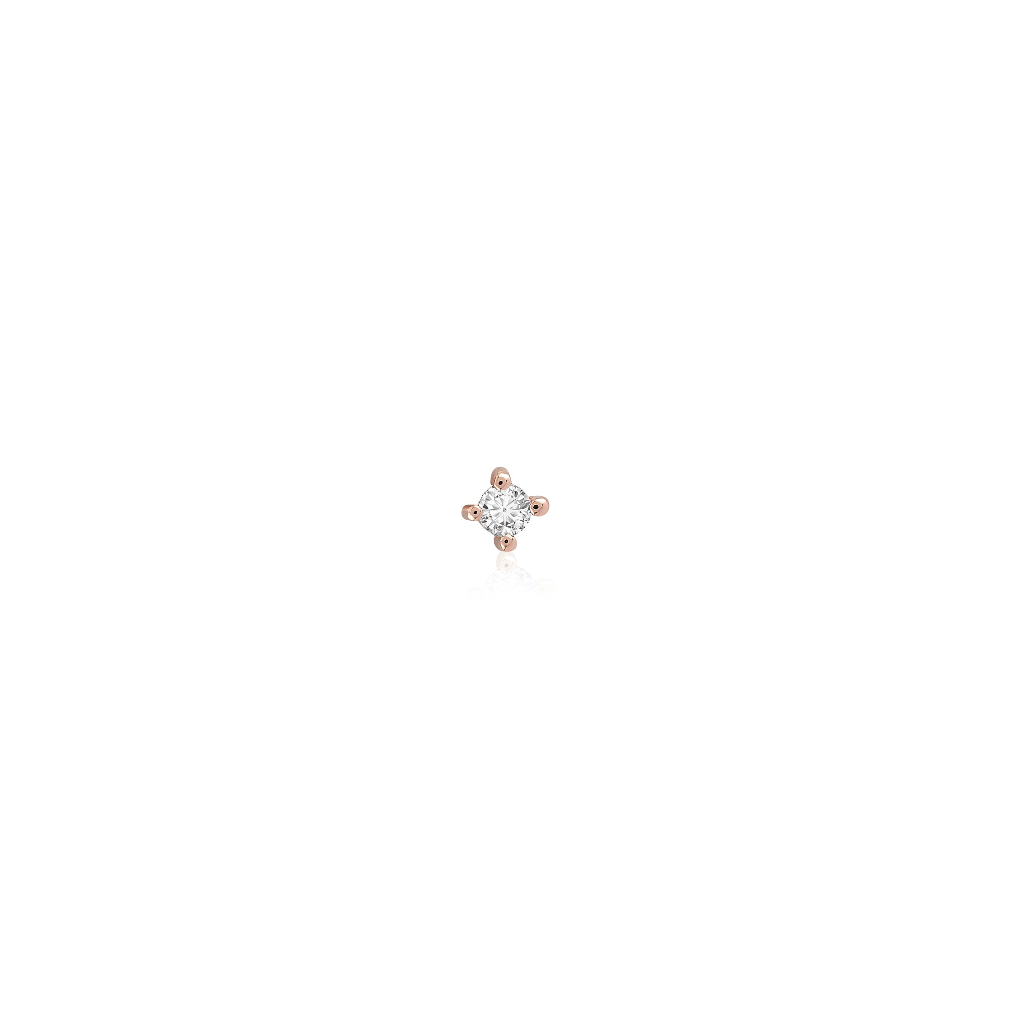 Tek Taş 0.02 ct Pırlanta Hızma / 14 Ayar Rose Altın 2