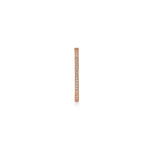 Yanları Taşlı Uzun Oval Tek Halka Küpe (Small) / 14 Ayar Rose Altın