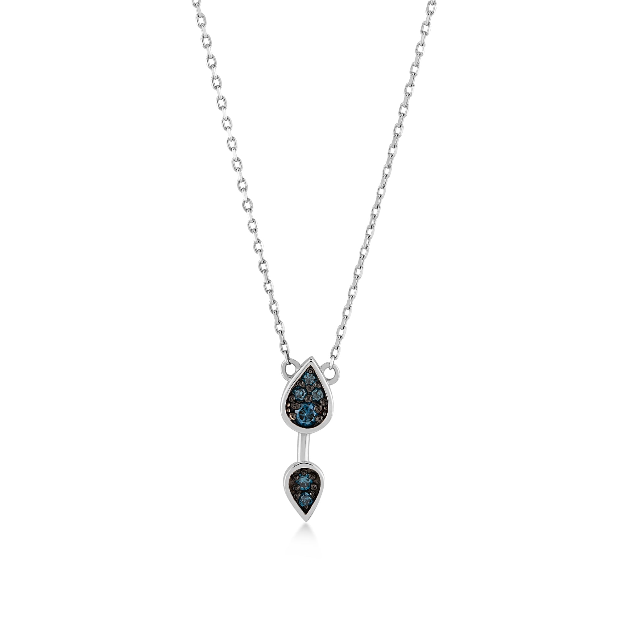 Azzuro Teardrop Mavi Pırlanta Kolye / TR