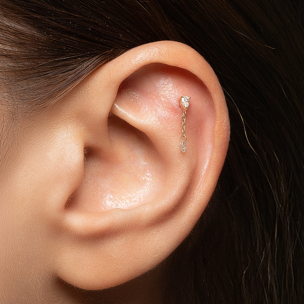 Drop Drop Chain Dangle Diamond Piercing | Piano Jewellery