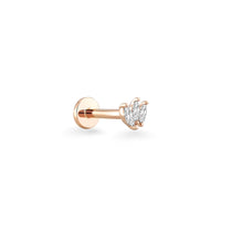 3 Sıra Markiz Pırlanta Piercing / 14 Ayar Rose Altın
