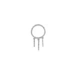 Stick Sallantılı Altın Halka Piercing / 14 Ayar Beyaz Altın