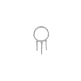 Stick Sallantılı Altın Halka Piercing / 14 Ayar Beyaz Altın