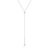 Kuzey Yıldızı Sallantılı Y Model Taşlı Altın Kolye /14 Ayar Beyaz Altın