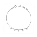 İncili Station Altın Bileklik / 14 Ayar Beyaz Altın