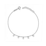 İncili Station Altın Bileklik / 14 Ayar Beyaz Altın