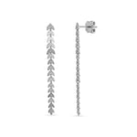 Minimal Başak Sallantılı Tek Altın Küpe / 14 Ayar Beyaz Altın