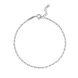 Sıra Taşlı Altın Bileklik / 14 Ayar Beyaz Altın