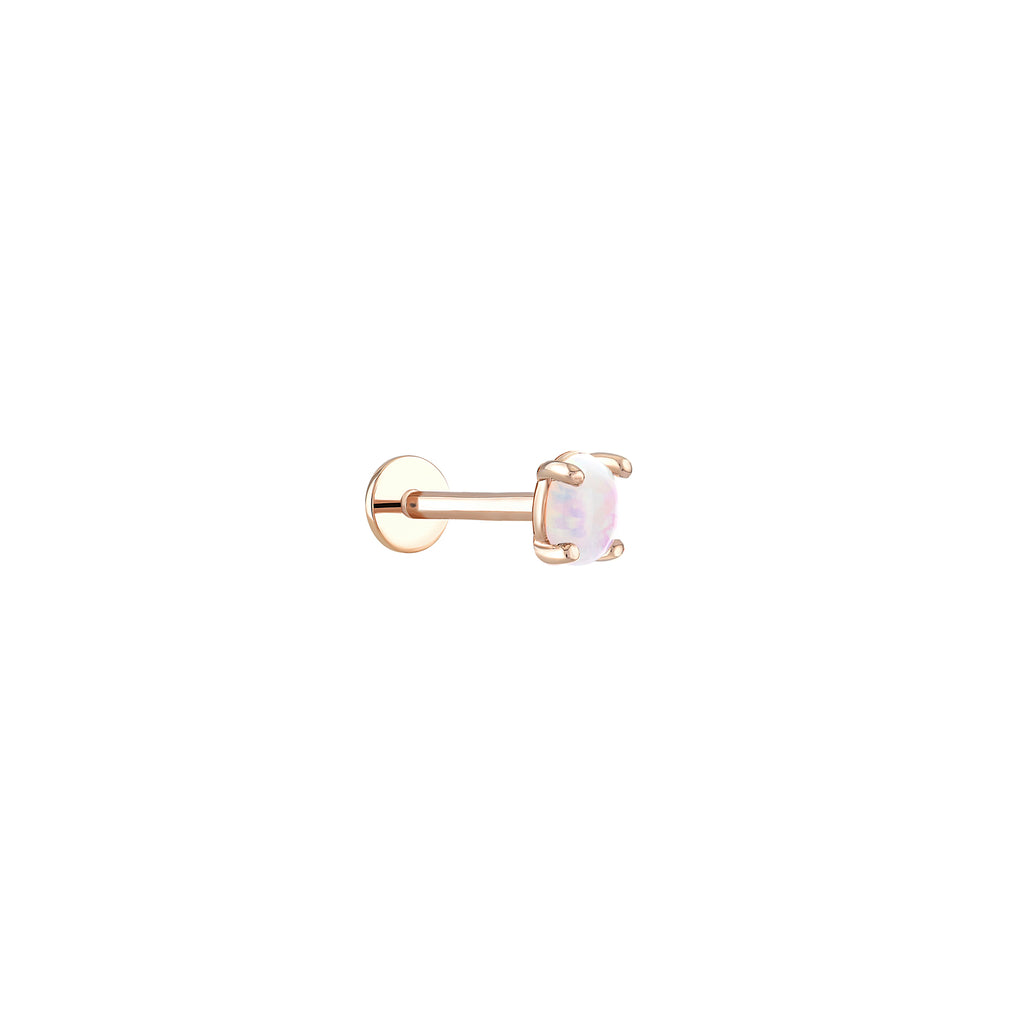 Oval Opalit Taşlı Altın Piercing TR