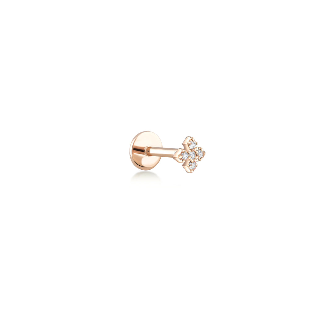 0.03 ct Mini Haç Pırlanta Piercing