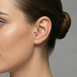 Fuchsia / Palette Renkli Taş Seçenekli Altın Piercing / 14 Ayar Sarı Altın