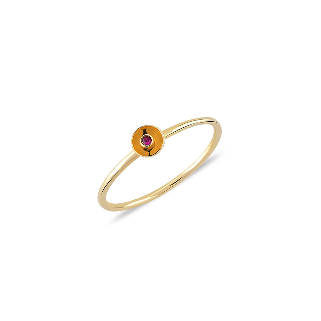 0.02 ct Yakut Taşlı Tasarım Altın Yüzük