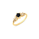 Tanzalit Taşlı 0.25 ct Pırlanta Yüzük / 14 Ayar Sarı Altın