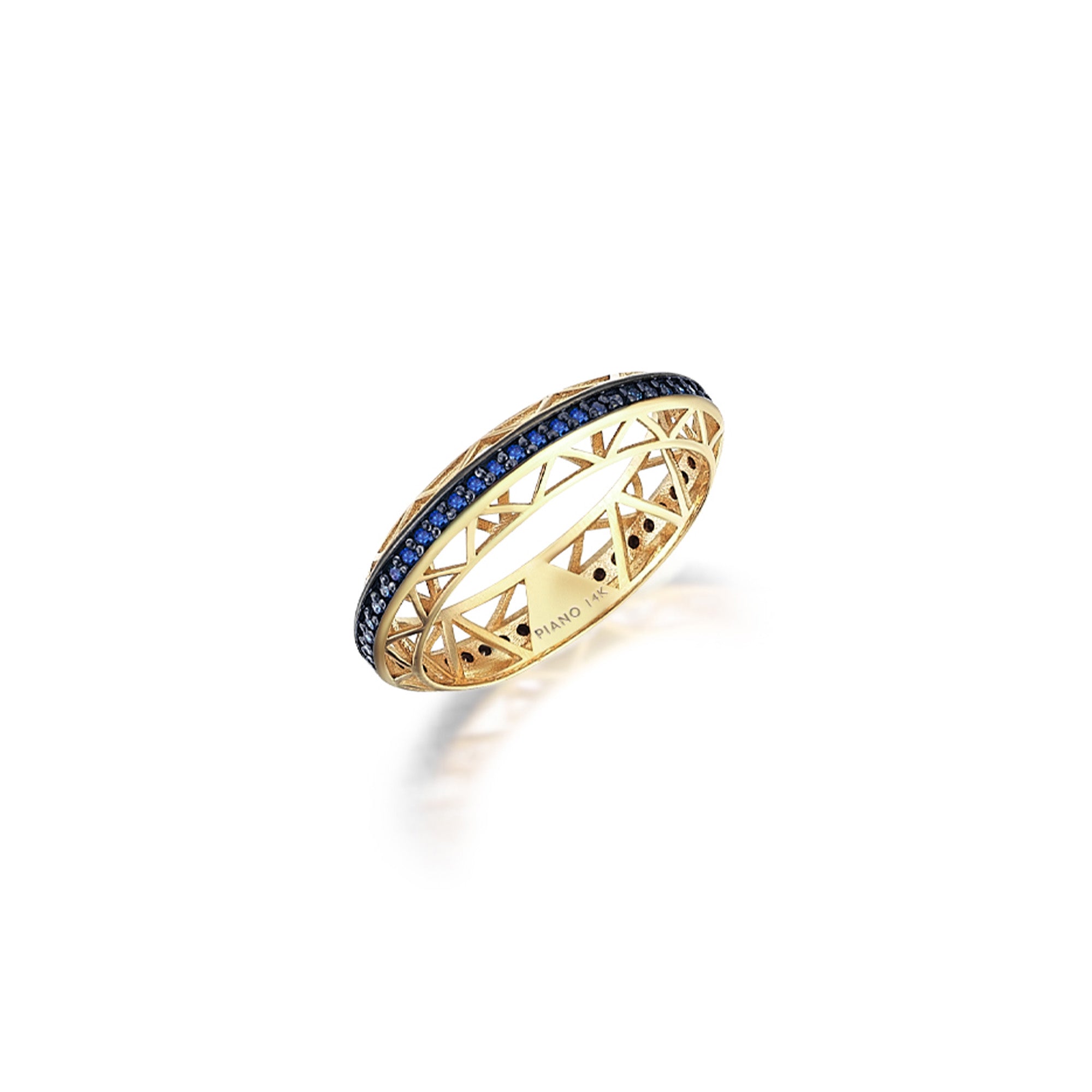 0.27 ct Mavi Safir Taşlı Altın Yüzük / 14 Ayar Sarı Altın