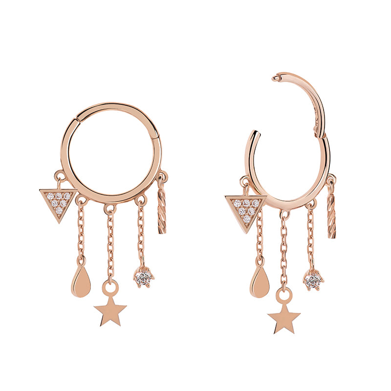 Halka Sallantılı Piercing Rose Altın / TR