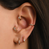 Orion Üç Taşlı Halka Piercing