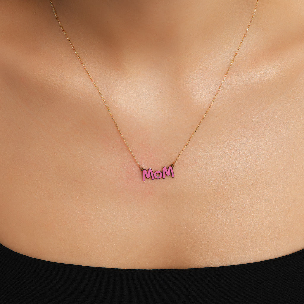 Enameled Mom Necklace