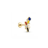 Cup Heart Red Enamel Gold Piercing