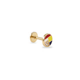 Cup Heart Red Enamel Gold Piercing