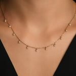 İncili Station Altın Kolye / 14 Ayar Sarı Altın