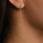 Sıra Taşlı Altın Küpe / 14 Ayar Sarı Altın