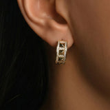 Champs-Elisées (Şanzelize) Altın Küpe / 14 Ayar Sarı Altın