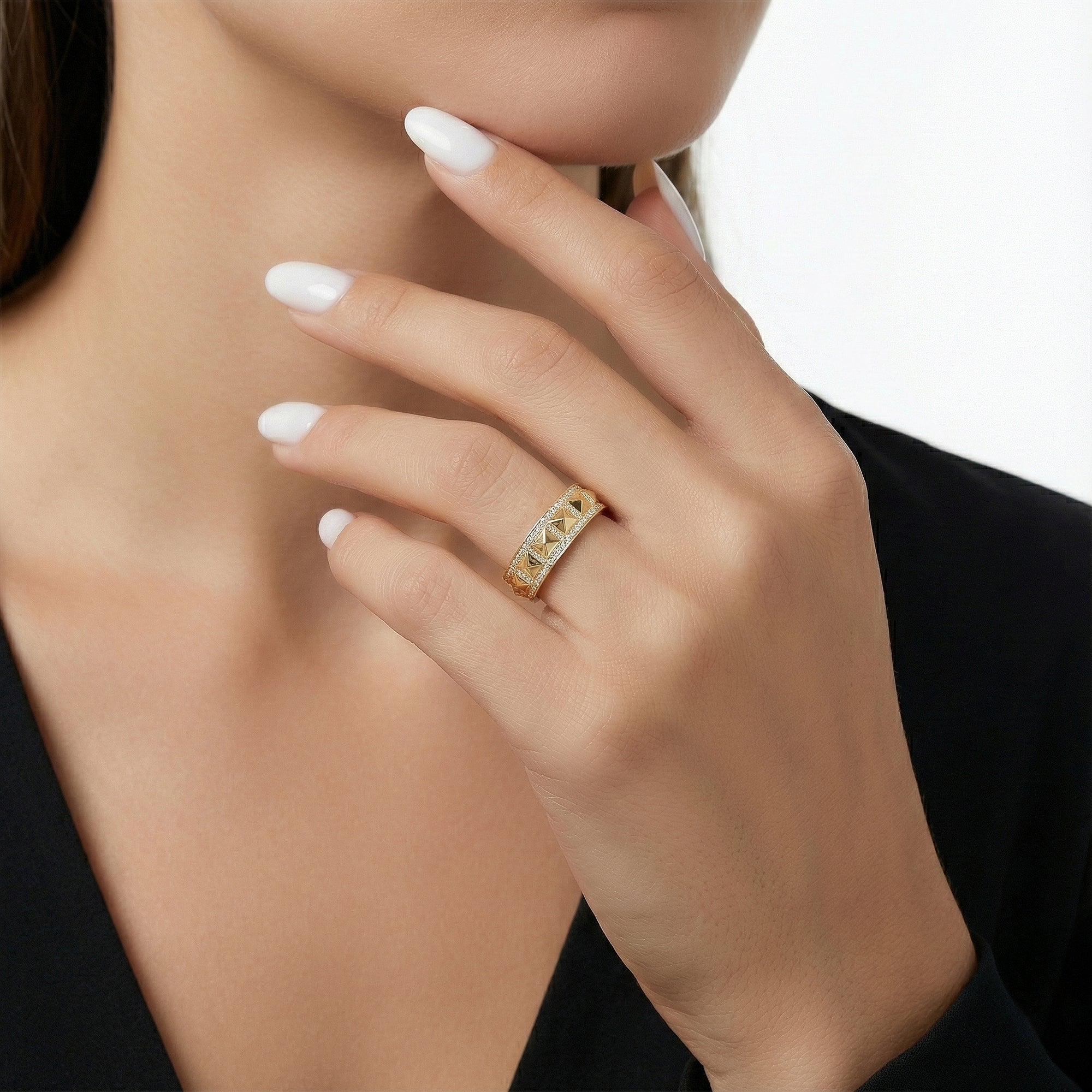 Champs-Elisées (Şanzelize) Altın Yüzük/ 14 Ayar Sarı Altın