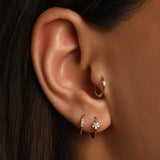 Orion Çiçek Taşlı Halka Piercing