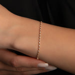 Sıra Taşlı Altın Bileklik / 14 Ayar Rose Altın