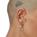 Nefertiti Sarmal Yılan Altın Earcuff / 14 Ayar Sarı Altın