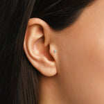 Gusto Triangle 3 Turkuaz Taşlı Altın Tragus Piercing / 14 Ayar Sarı Altın