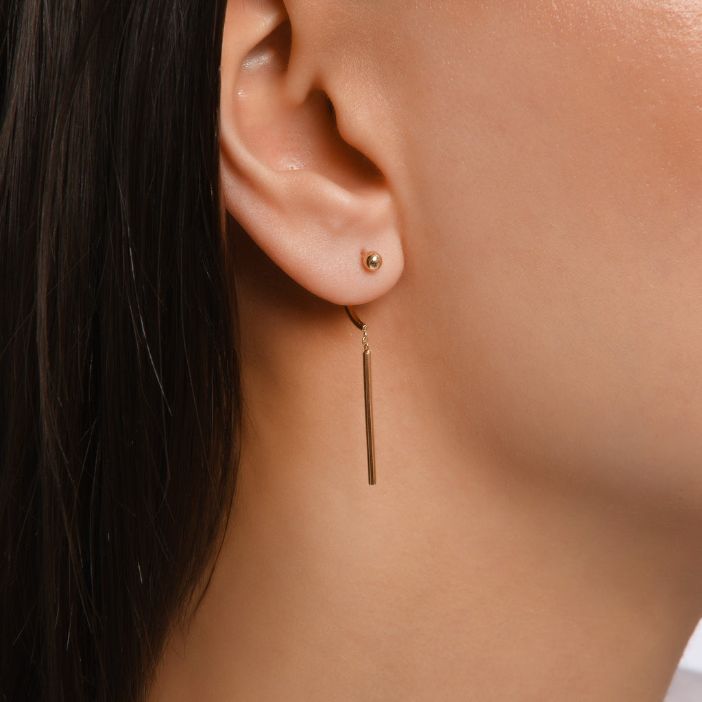 Mocha Pin Mini Top Sallantılı Çubuk Altın Relax Piercing