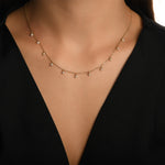 İncili Station Altın Kolye / 14 Ayar Sarı Altın