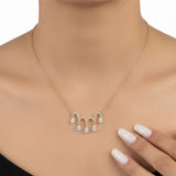 Çizgisel Wave Tasarım Pırlanta Kolye