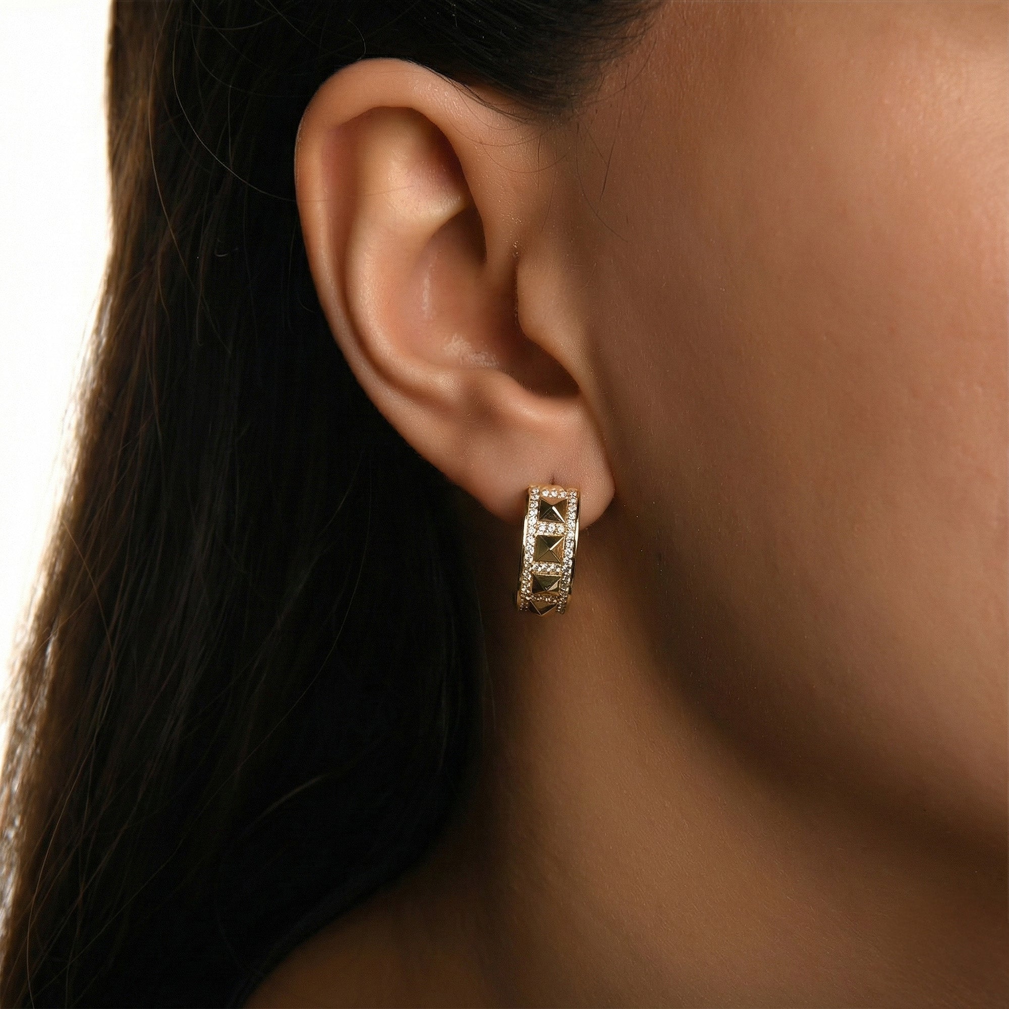 Champs-Elisées (Şanzelize) Altın Küpe / 14 Ayar Sarı Altın