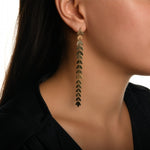 Minimal Başak Sallantılı Tek Altın Küpe / 14 Ayar Sarı Altın