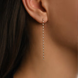 Sıra Taşlı Altın Küpe / 14 Ayar Sarı Altın