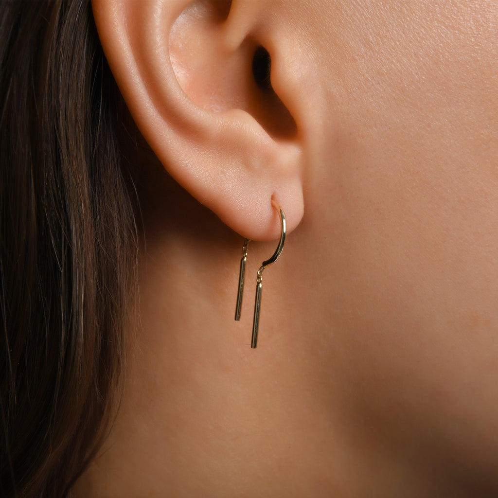 Mocha Sallantılı Çubuk Altın Relax Piercing