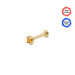 Orange / Palette Renkli Taş Seçenekli Altın Piercing / 14 Ayar Sarı Altın