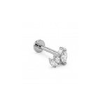 3 Sıra Markiz Pırlanta Piercing / 14 Ayar Beyaz Altın